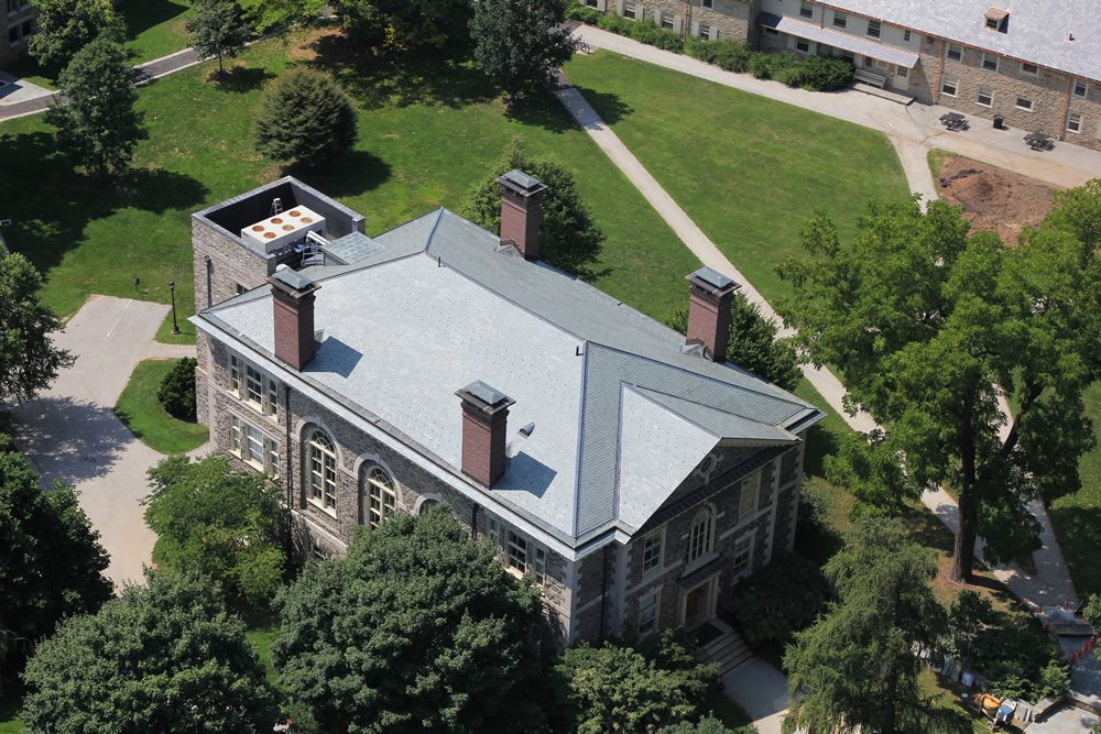 GSM slate roof on Haverford College’s Hall Building.