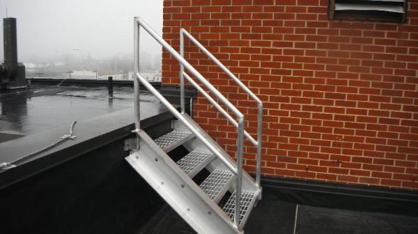 GSM custom-fabricated this roof stairs & railings.