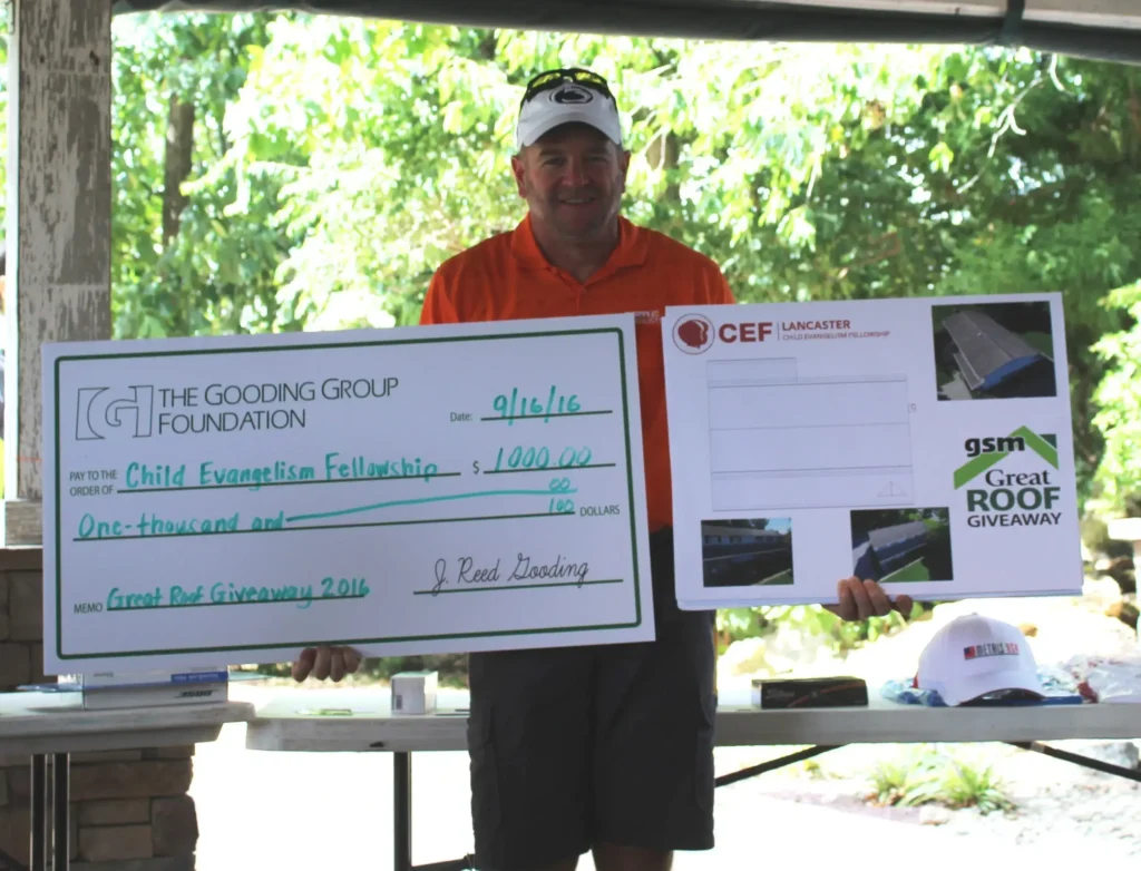 Child Evangelism Fellowship, East Petersburg, PA, receives $1,000 for roof repairs