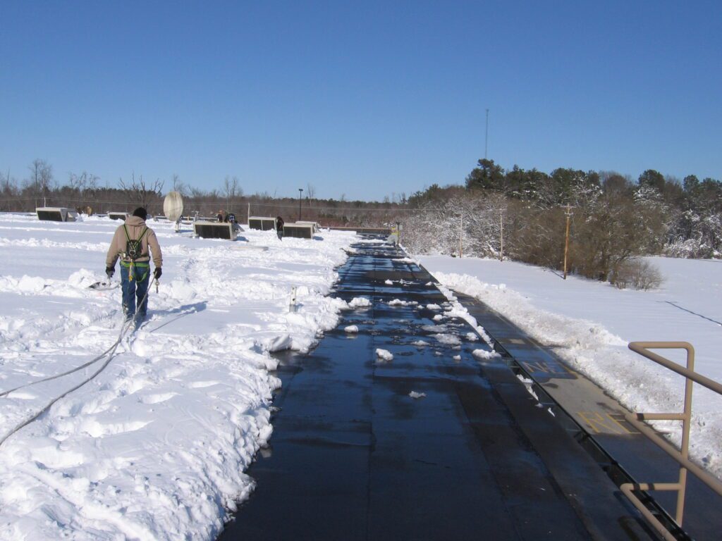 Cleared Roof Edge of snow Allowing Water to Drain