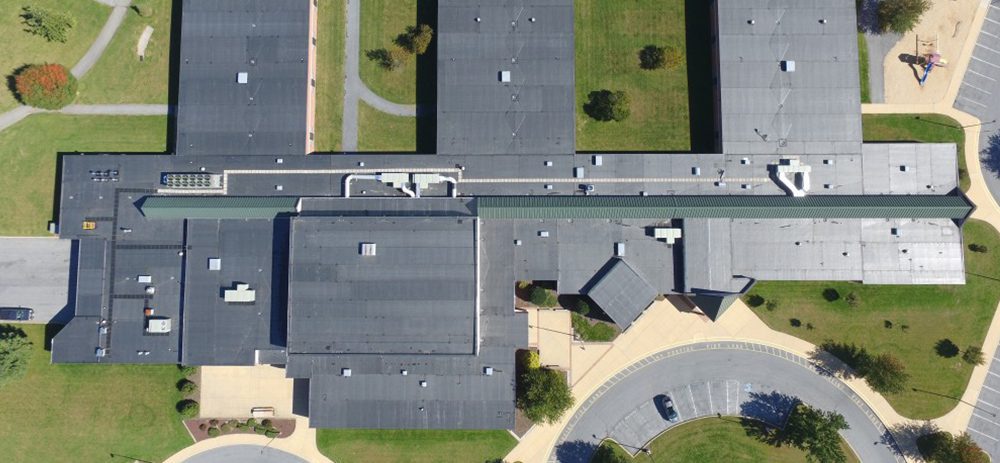 EPDM roof on an elementary school in Lititz, PA