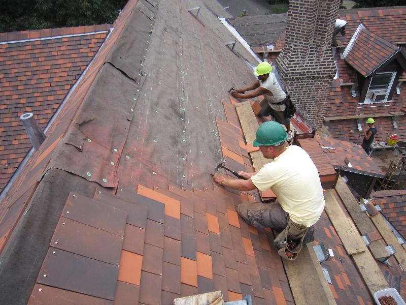 Clay Tile Roof Installation for the Mansion at Cabrini College