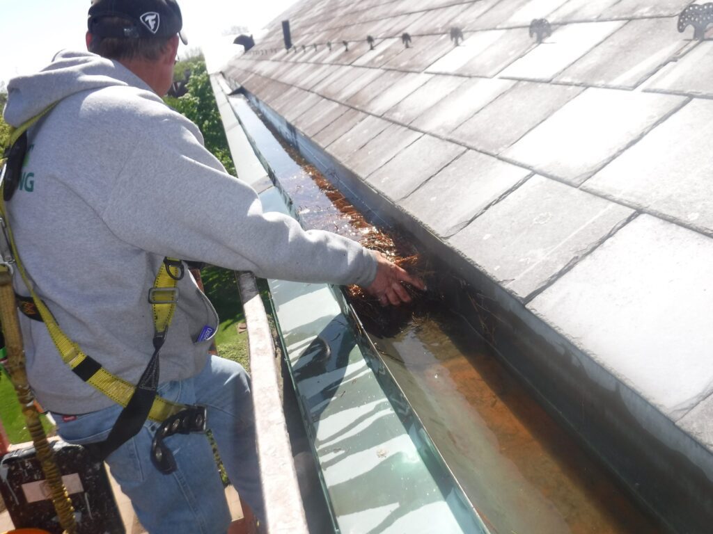 Cleaning Gutters on Roof