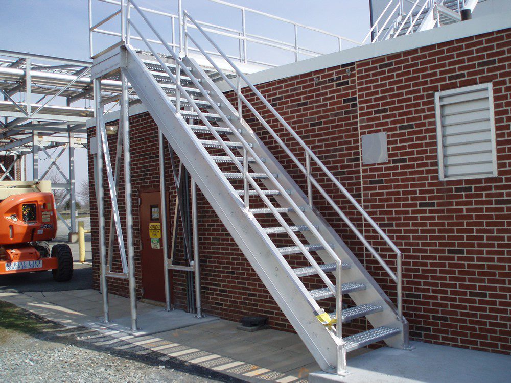 Custom-built roof access ladder