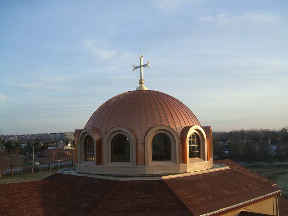 Church Dome Leak Repair & New Metal Roofing System Installation for St Sophia Greek Orthodox Church of Valley Forge