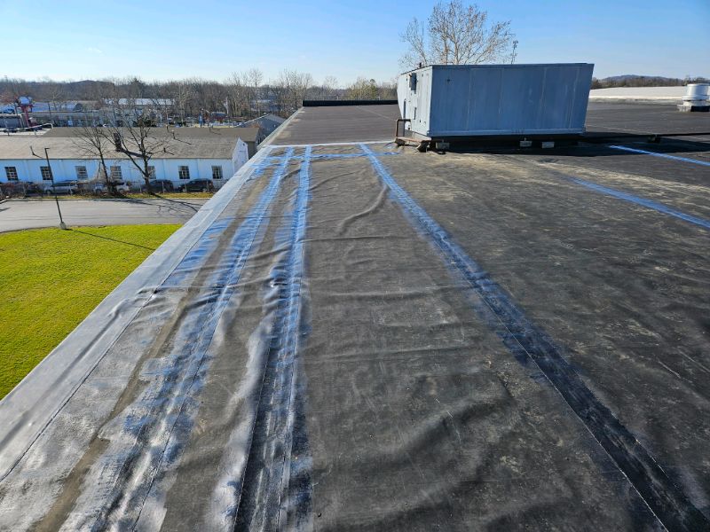 High steel repaired roof