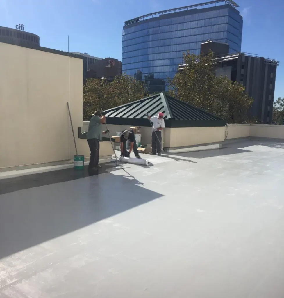 Roof coating project at the Roxana Cannon Arsht Surgicenter